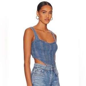 Bardot denim corset bustier size 6 medium